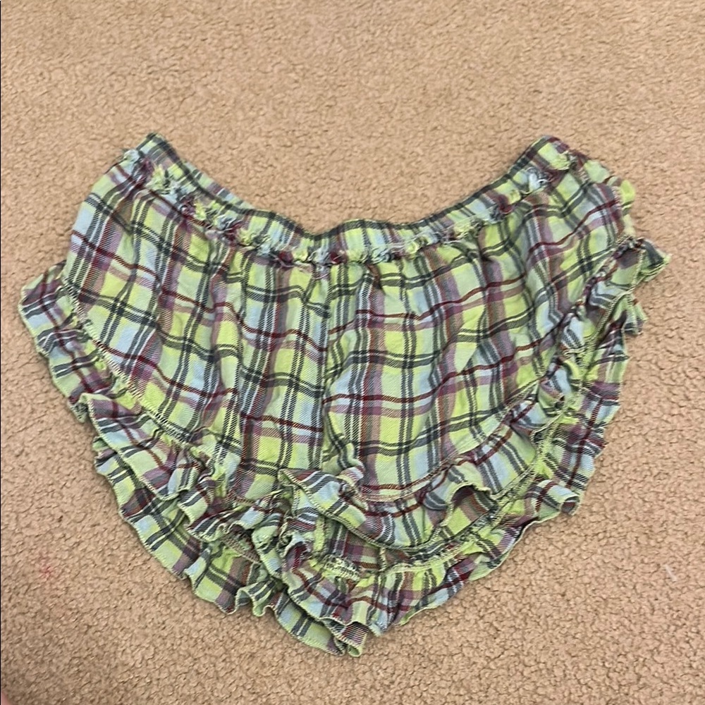 Plaid Ruffle Women Free People Shorts